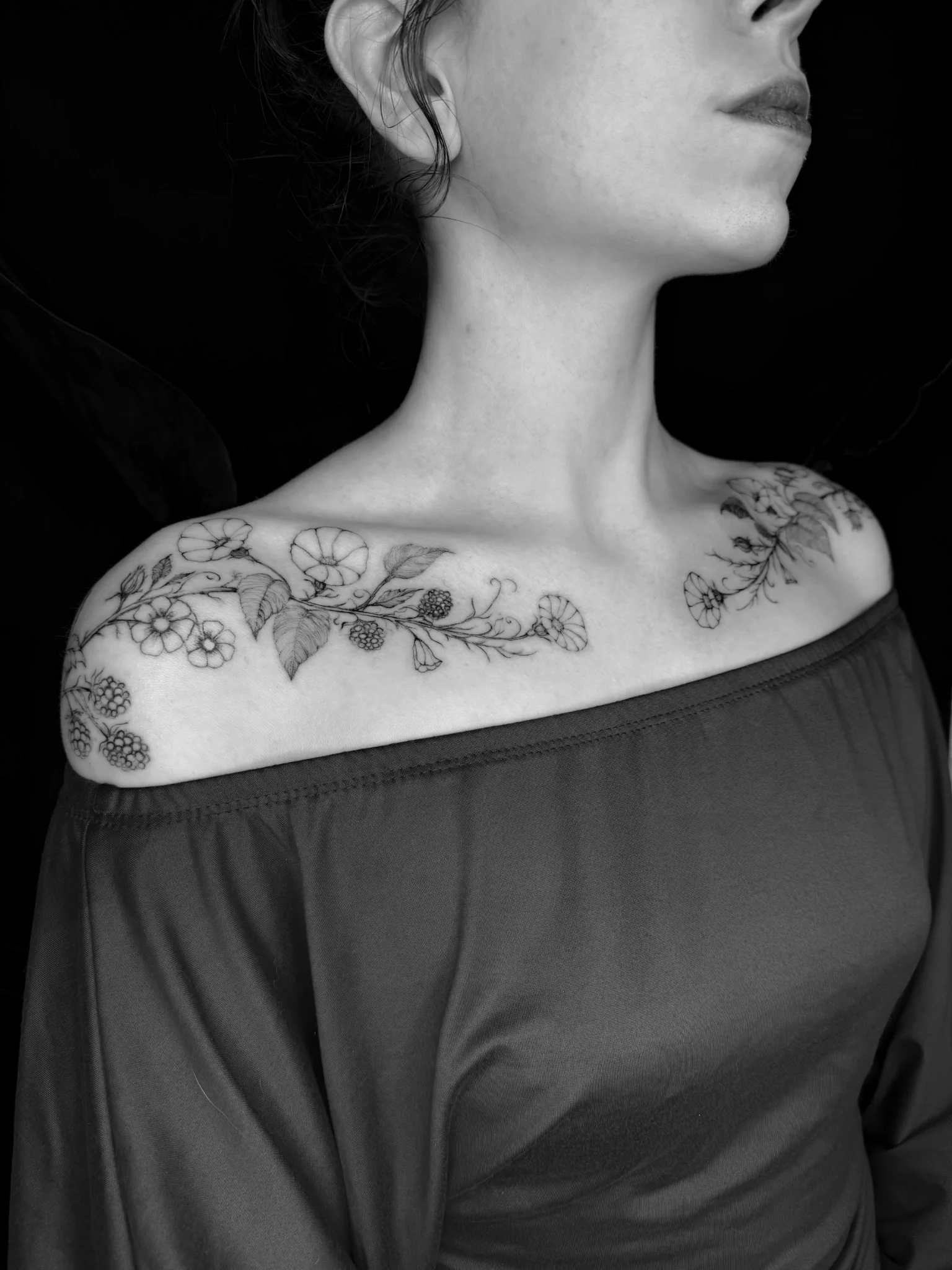 Floral tattoo by Alina Amberland