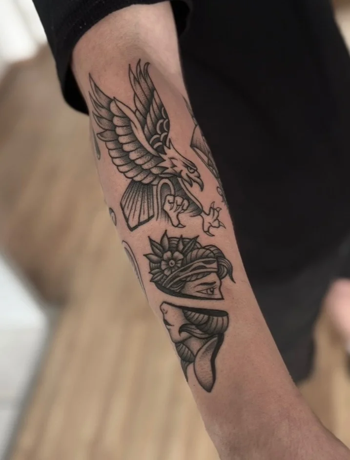 American Traditional tattoo by Lucas Sanz