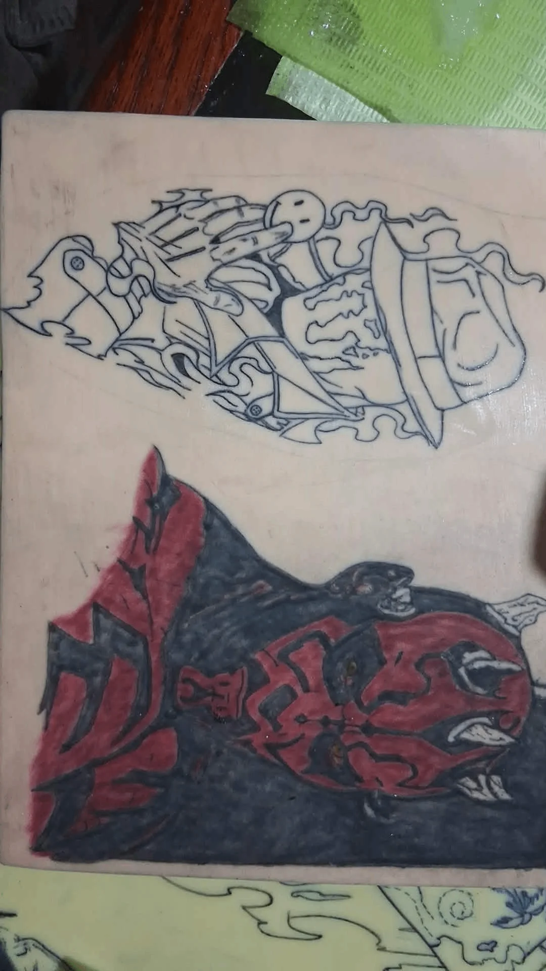 Illustrative tattoo by Jered Klass