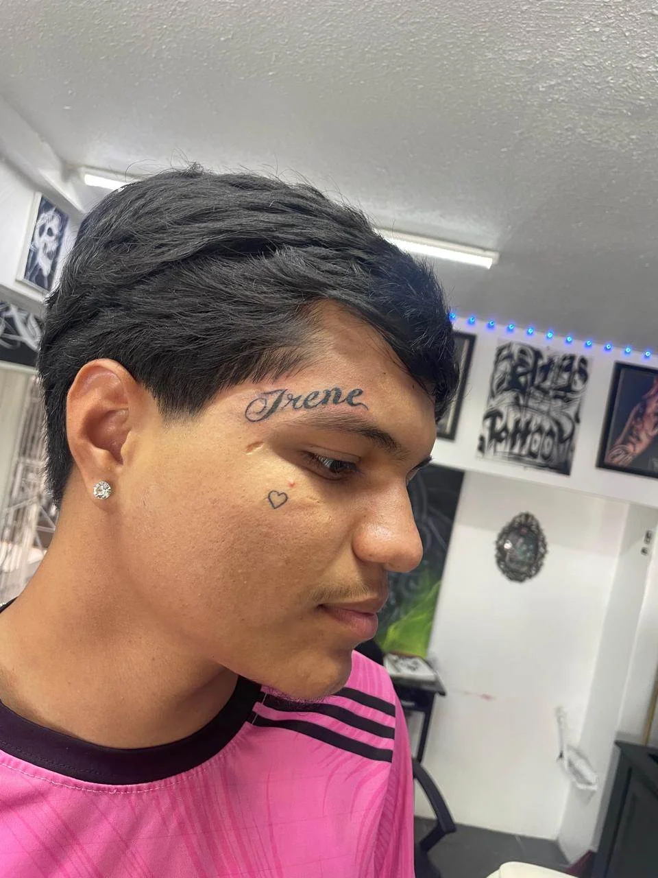 Script tattoo by Juan Arvizu