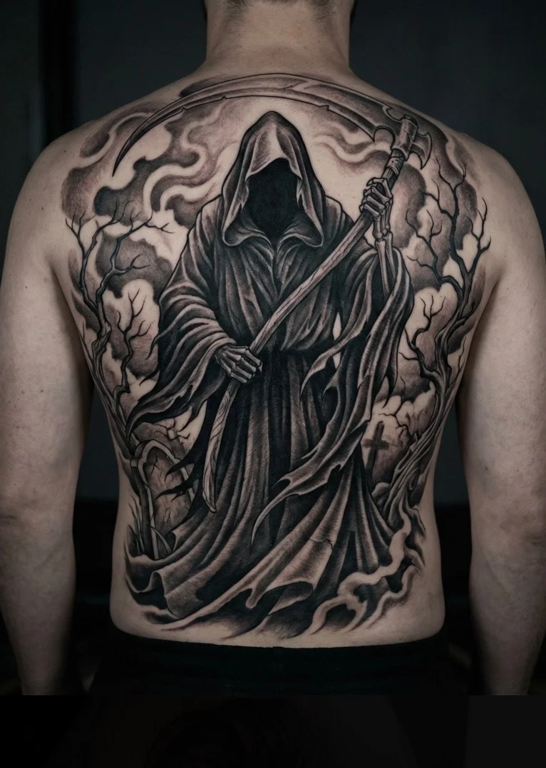 Black & Grey tattoo by luckycoyoti