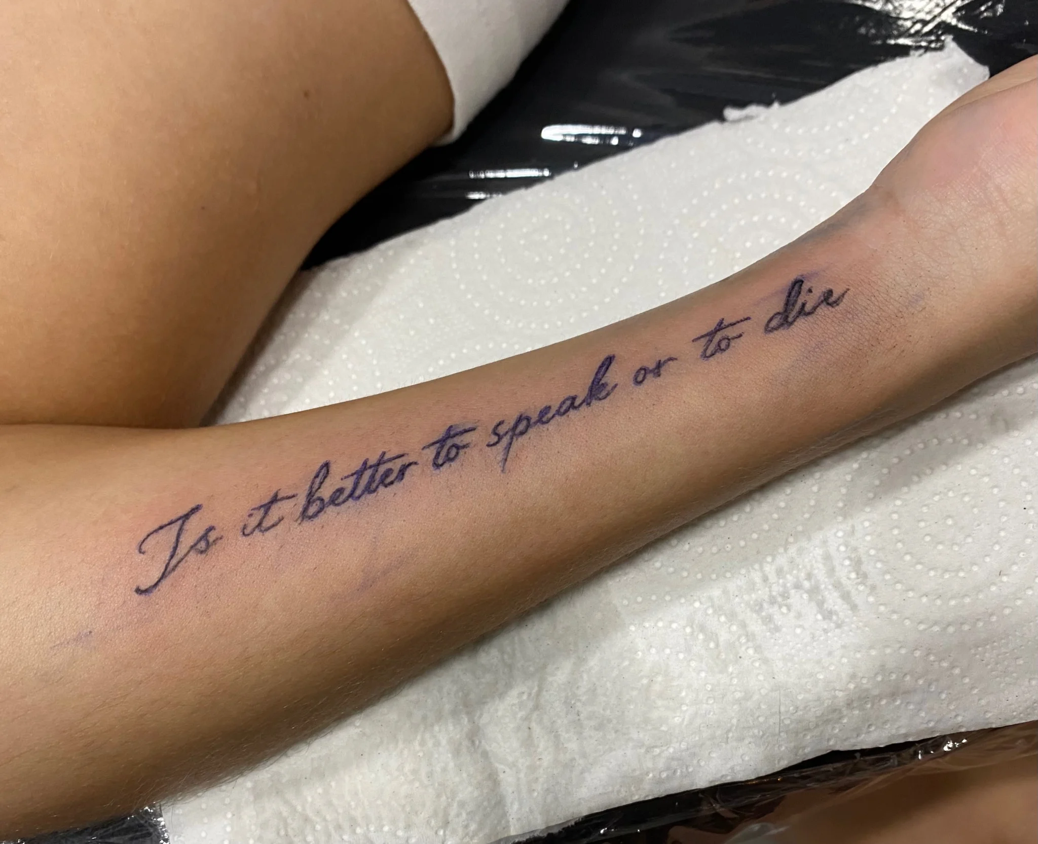 Script tattoo by Alondra_ink