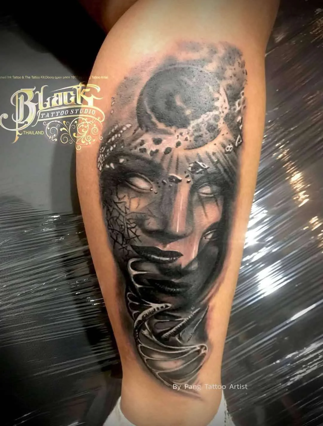 Black & Grey Realism tattoo by Pang Tattoo Artist