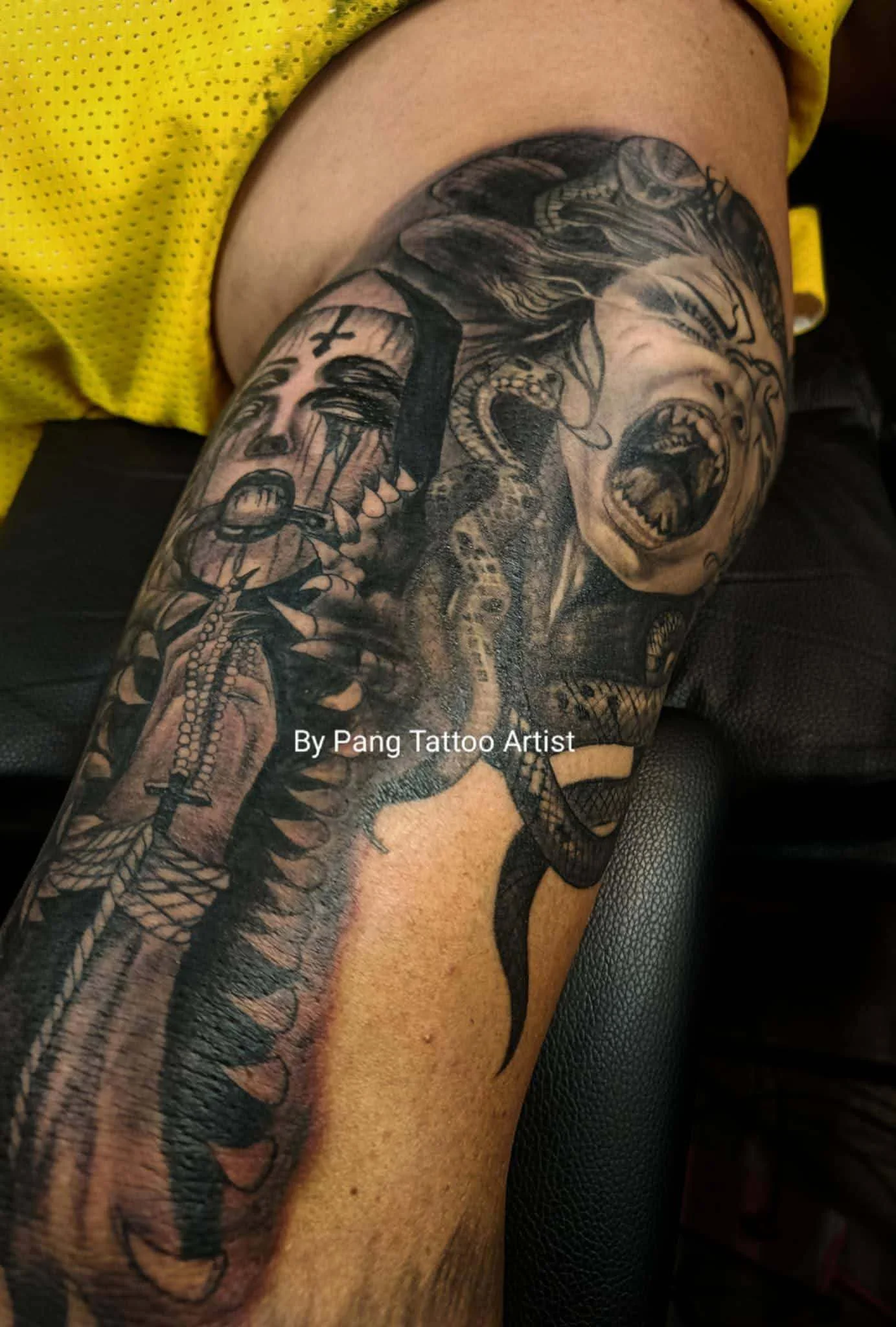 Black & Grey Realism tattoo by Pang Tattoo Artist