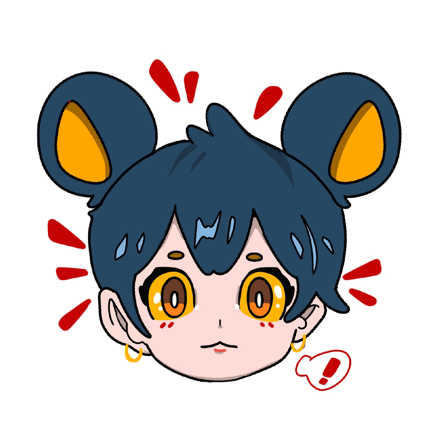 Anime girl character with cat ears and yellow eyes tattoo design