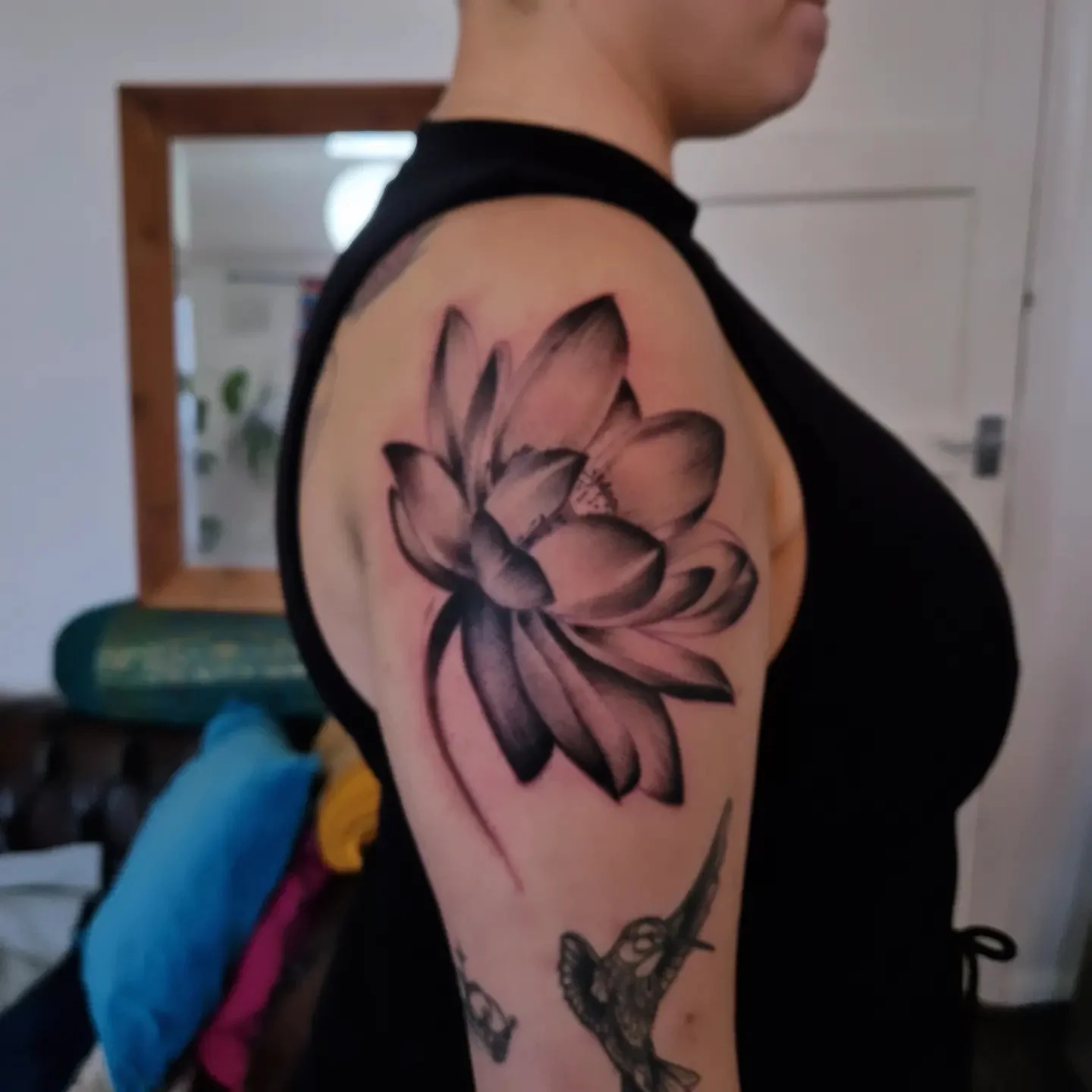 Black & Grey tattoo by Gioia Perry