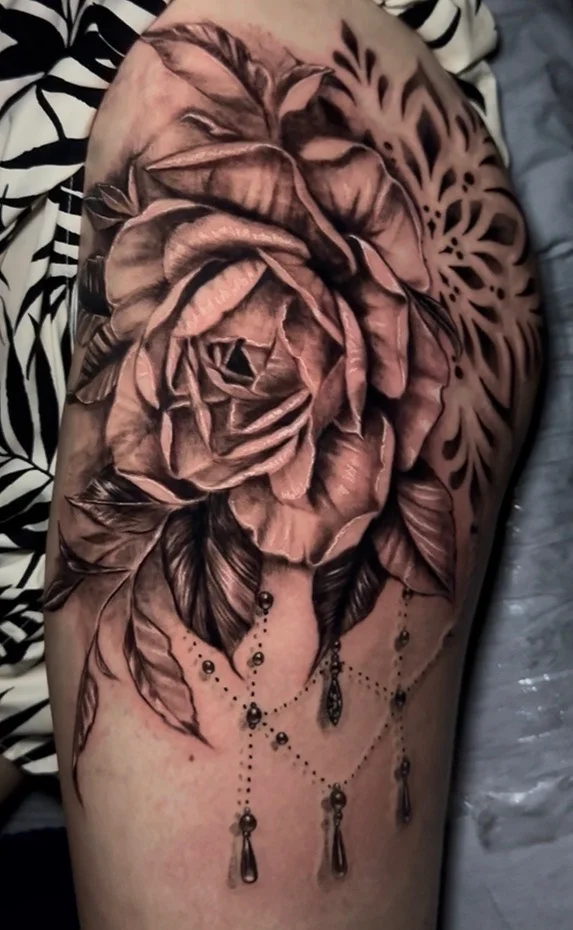 Floral tattoo by Donald Smith