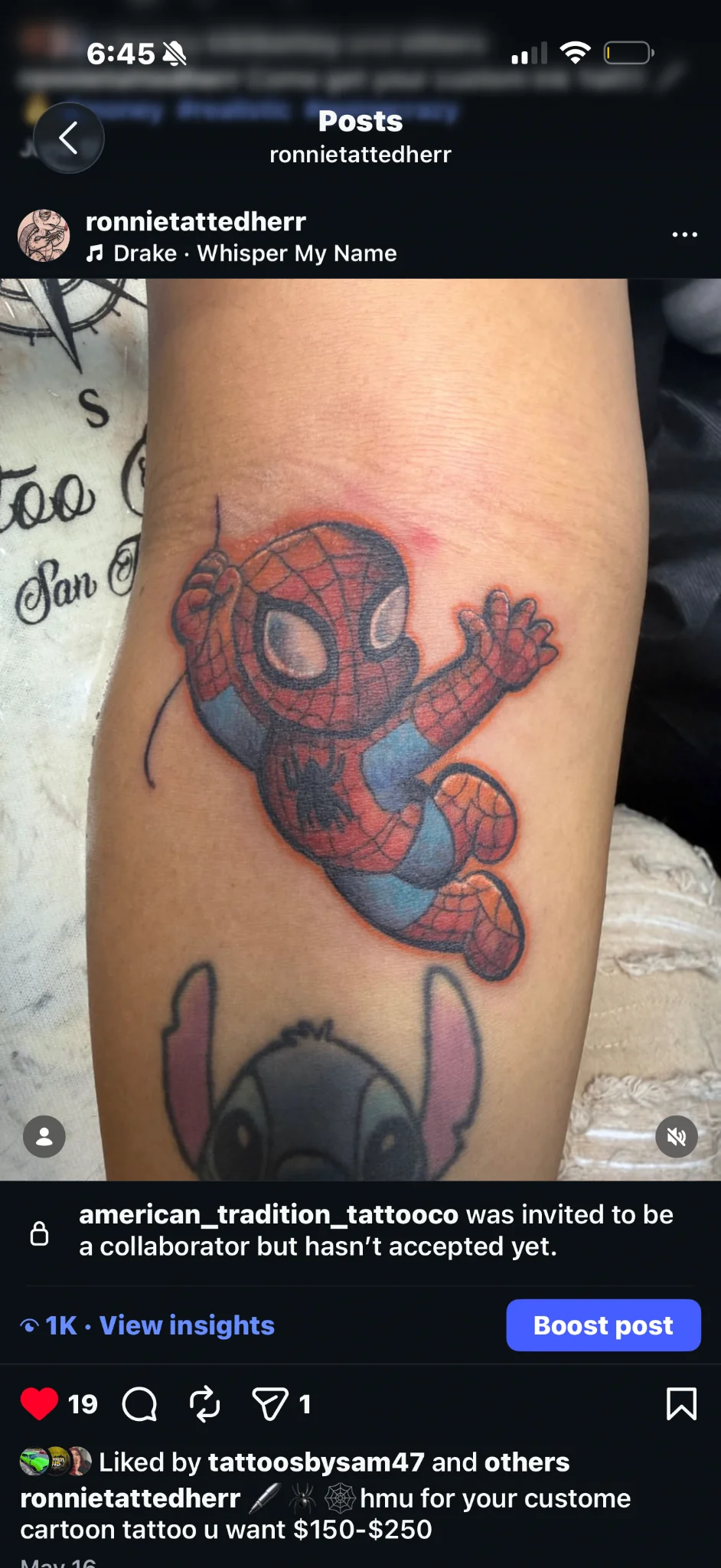 New School tattoo by Ronnie Gunter