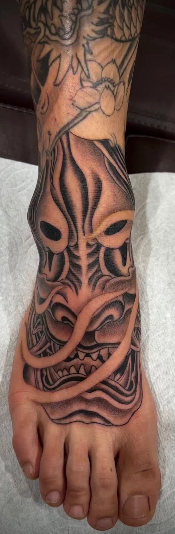 Japanese Traditional tattoo by Tom 9 Dragons
