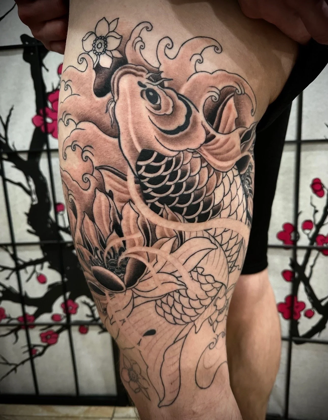 Japanese Traditional tattoo by Tom 9 Dragons
