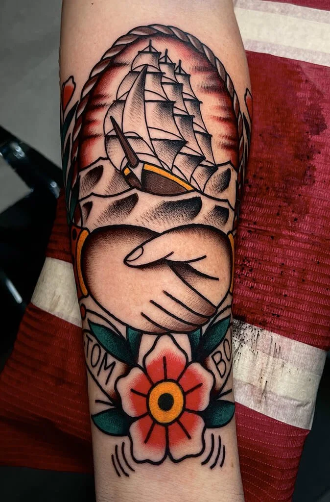 American Traditional tattoo by skins.shadows