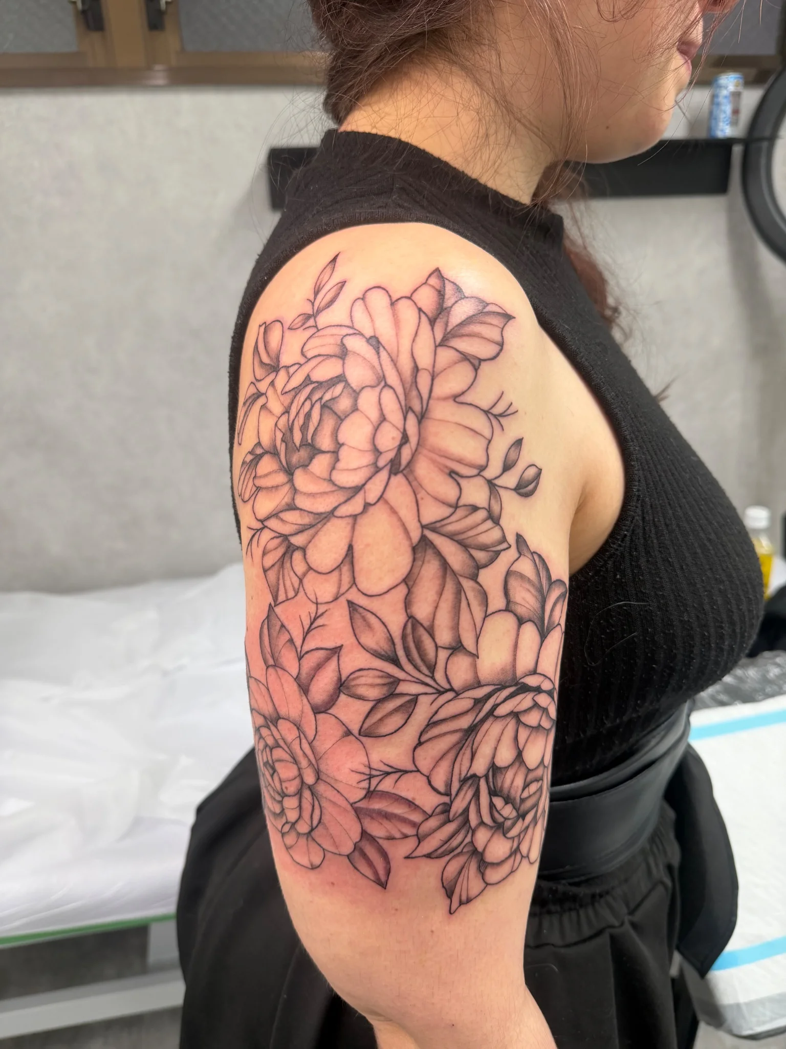 Floral tattoo by Kim Moribayashi
