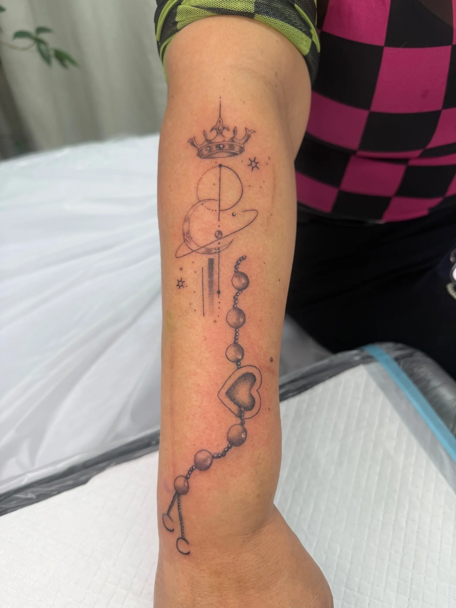 Fine Line tattoo by Kim Moribayashi