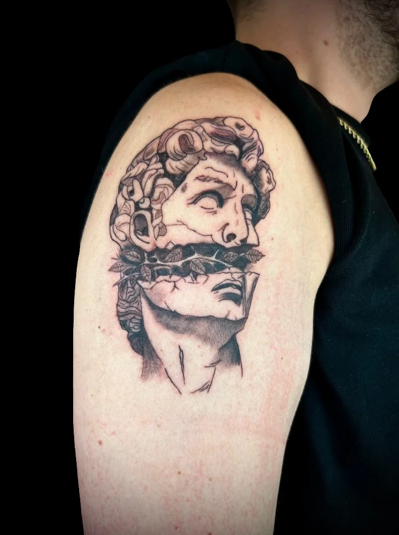 Fine Line tattoo by Ehab Tattoos