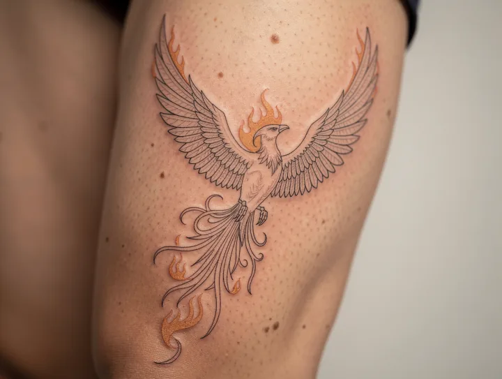 AI-generated phoenix tattoo