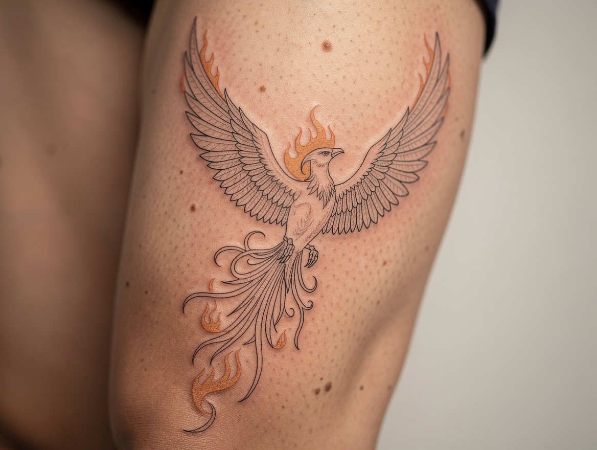 AI-generated phoenix tattoo