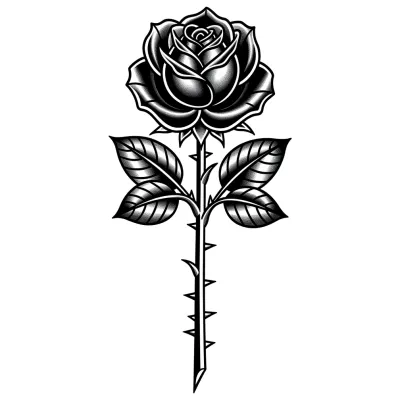 Rose tattoo flash design