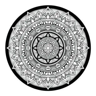 Geometric Mandala tattoo flash design