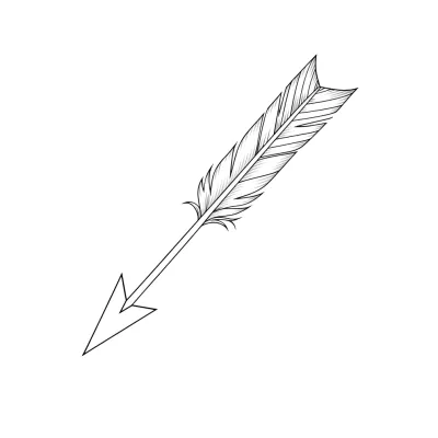 Small Arrow, Fine Line tattoo flash design