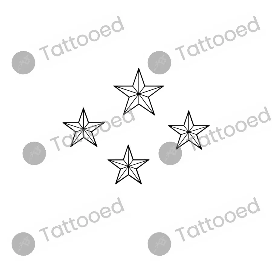Small Star Cluster, fine line tattoo flash design