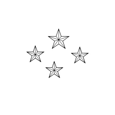 Small Star Cluster, Fine Line tattoo flash design