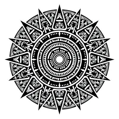 Polynesian Sun, Blackwork tattoo flash design