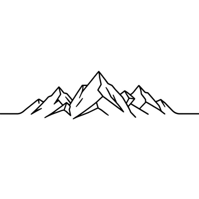 Minimalist Mountain Range tattoo flash design