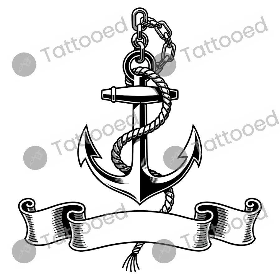 Anchor, traditional tattoo flash design