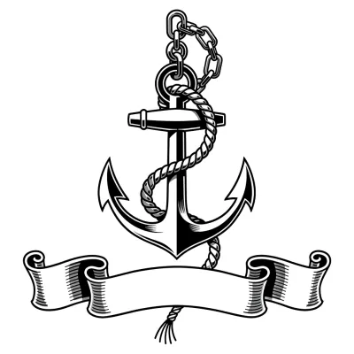Anchor tattoo flash design
