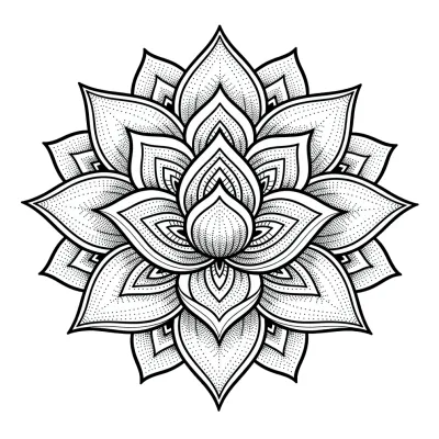 Lotus Flower tattoo flash design