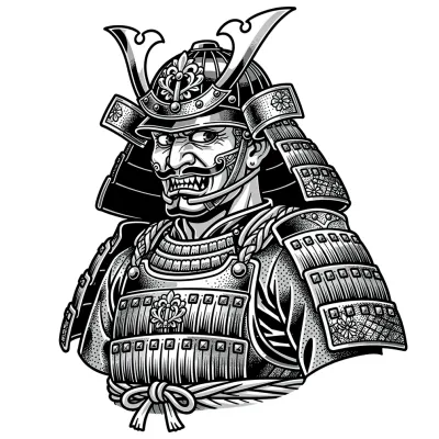 Samurai Warrior tattoo flash design