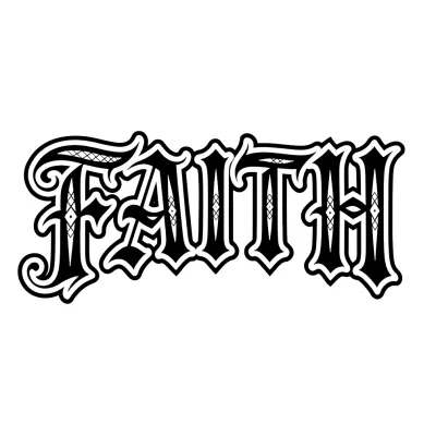 Faith, Lettering tattoo flash design