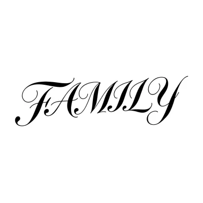 Family, Lettering tattoo flash design