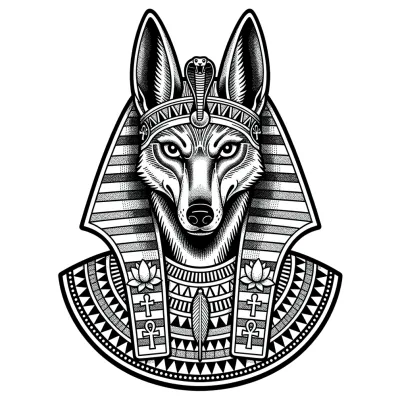 Anubis tattoo flash design