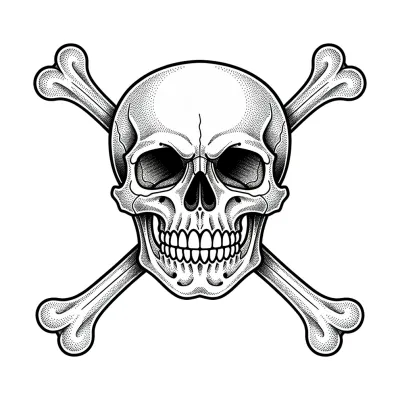 Pirate Symbol tattoo flash design