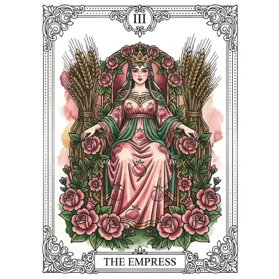 The Empress Tarot Card tattoo flash design