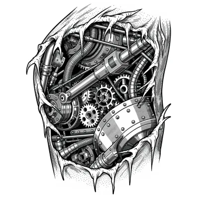 Biomechanical Arm tattoo flash design