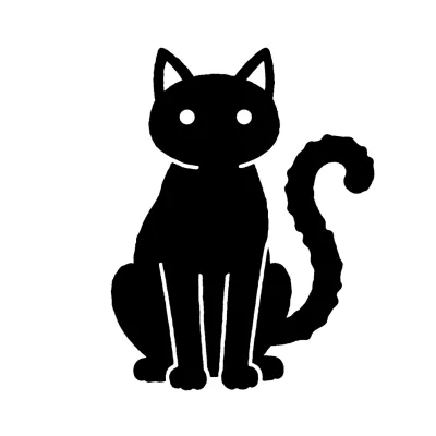 Ignorant Style Cat, Blackwork tattoo flash design