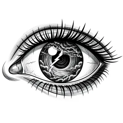 Eye of the Storm, Realism tattoo flash design