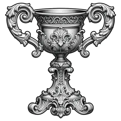 Baroque chalice, Realism tattoo flash design