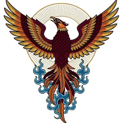 Phoenix (Full Color) tattoo flash design