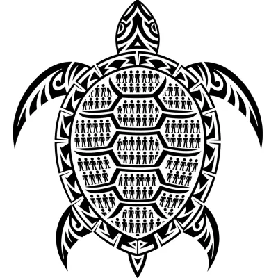 Turtle Shell Panel, Tribal tattoo flash design
