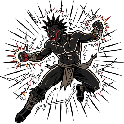 Shouting Warrior, Traditional tattoo flash design