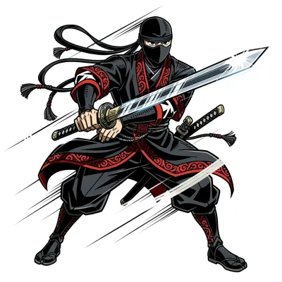 Masked Swordsman, Anime tattoo flash design