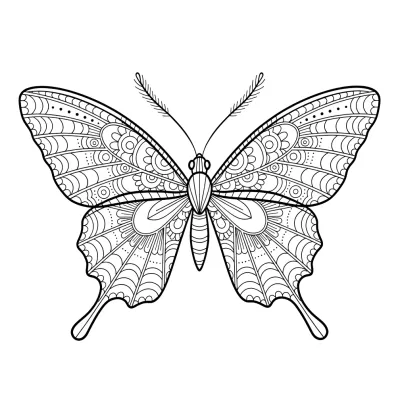 Fine Line Butterfly, Fine Line tattoo flash design