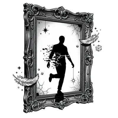 Stepping Through the Frame, Surrealism tattoo flash design