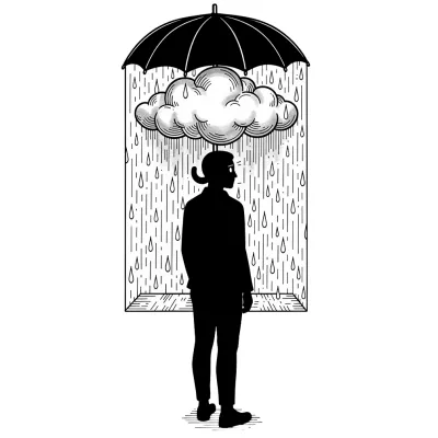 Private Rain, Surrealism tattoo flash design