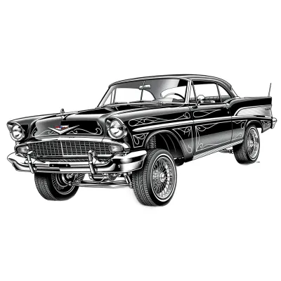 Lowrider, Chicano tattoo flash design