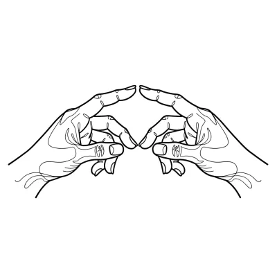 Almost Touching, Minimalist tattoo flash design