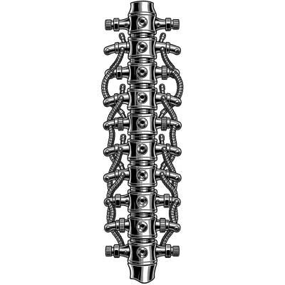 Mechanical Spine, Biomechanical tattoo flash design